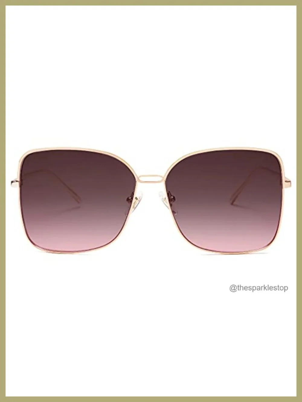 Oversized Square Sunglasses Metal Frame UV400 Protection for Women Men